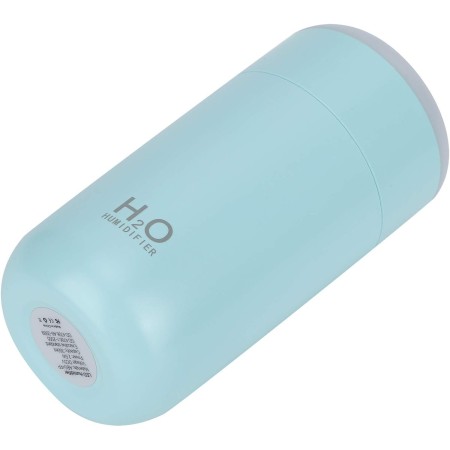 Umidificator, H2O, cu Difuzor de Aroma, Lumina de Noapte LED in 7 Culori, Zgomot Redus, 14.7x7.2cm, 350mL, Culoare Albastra