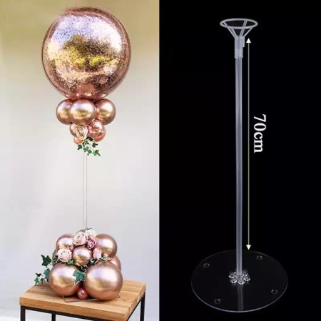 Suport de Masa pentru Baloane, Flippy, Accesoriu Decorativ, din Plastic, 70 cm, Transparent