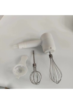 Mixer Electric fara Fir, Flippy, pentru Oua Smantana Frisca, Maner Plastic, Usor de Utilizat si Depozitat, 3 Accesorii, Alb