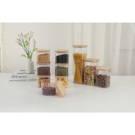 Set 7 Cutii depozitare pentru bucatarie, Flippy, 2x0.5 L, 2x0.8 L, 2x1.2 L, 1x1.9 L