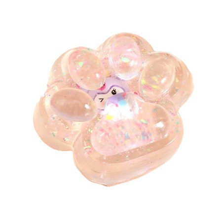 Jucarie Antistres Squishy, Flippy, cu Revenire Lenta, Model Cat Paw, 6.5 x 7 cm, din Tpr, 4-6 Ani, Model 1 Figurina, Transparent