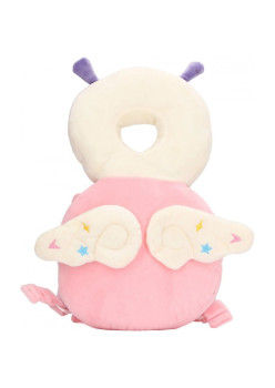 Pernă Rucsac BabyBug, Protecție Moale pentru Cap, Tetieră Ergonomică, Model Insectă, 33x6x19 cm, 180 g, Roz