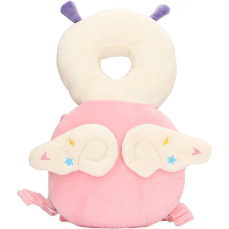 Pernă Rucsac BabyBug, Protecție Moale pentru Cap, Tetieră Ergonomică, Model Insectă, 33x6x19 cm, 180 g, Roz