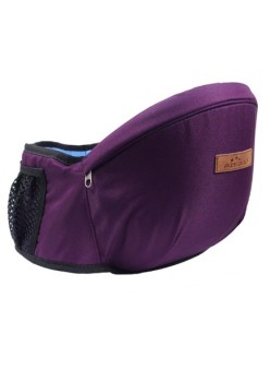 Port-Bebe Ergonomic Ajustabil cu Scaun, 3 Pozitii, Bumbac Respirabil, pentru Copii 0-3 Ani, 20 kg Maxim, Mov