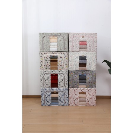 Cutie De Depozitare, Flippy, Pentru Haine, Lenjerie, Sosete Si Sutiene, Material Textil, 66L, Model Fluturasi, Roz
