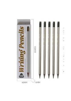 Set 12 Creioane Negre, Flippy, HB, pentru Scoala, cu Radiera, Model Gri, 19 cm