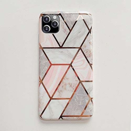 Husa protectie pentru Samsung A71 Soft IMD TPU Marble Geometric Alb