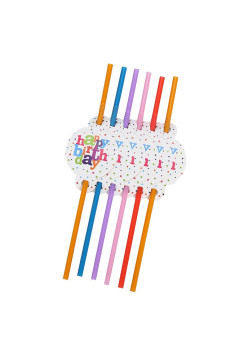 Set 6 Paie, Flippy, Colectia Happy Birthday, 26 cm, din Carton/Plastic, Multicolor