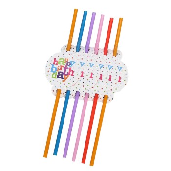 Set 6 Paie, Flippy, Colectia Happy Birthday, 26 cm, din Carton/Plastic, Multicolor