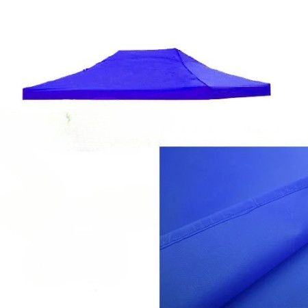 Prelată Acoperiș Cort Pavilion 4,3 x 2,9 m, Oxford 700D Cauciucat, Impermeabilă, Vârf Plat, Albastru – Doar Copertină