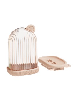 Sapuniera de Calatorie, Flippy, Suport pentru Sapun cu Scurgere a Apei, Recipient cu Capac Depozitare, Savoniera pentru Baie, 12.6x6.1x8.4cm, Roz