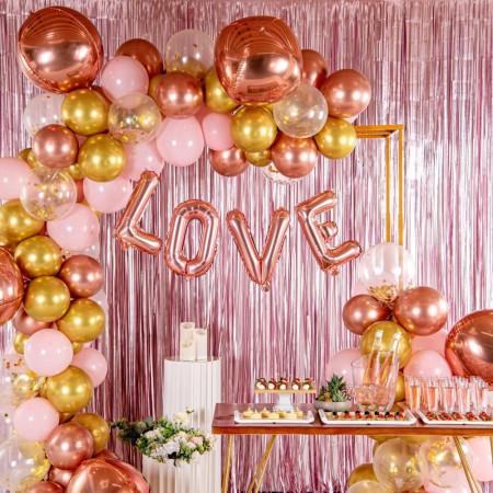 Balon Folie Metalizata Litera V, Flippy, 40 cm, Umflati cu Heliu sau Aer, Ambalaj Individual, Pai inclus, Rose Gold