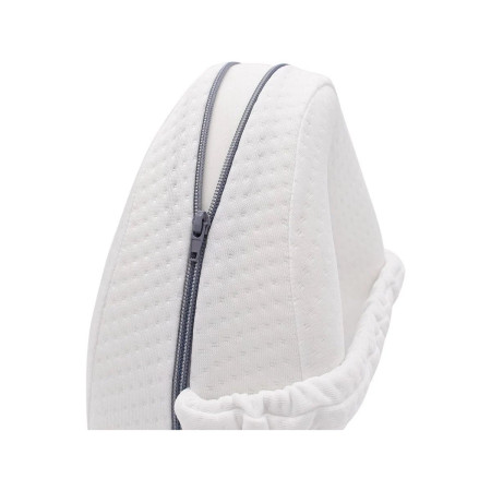 Pernă Ortopedică ErgoHeart, Suport Anatomic pentru Picioare, Spumă cu Memorie, Curea Anti-Cădere, 25x23x13 cm, Alb