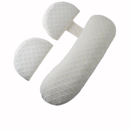 Set Pernă pentru Gravide ProActive, Design Modular în Formă de H și U, Husă Detasabilă, Spumă Moale, Lățime Reglabilă, Bej