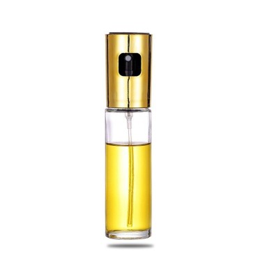 Pulverizator Ulei, Otet, Flippy, din Sticla, 100 ml, Reincarcabil, 18.3 x 4.3 cm, Capac Lucios, Auriu