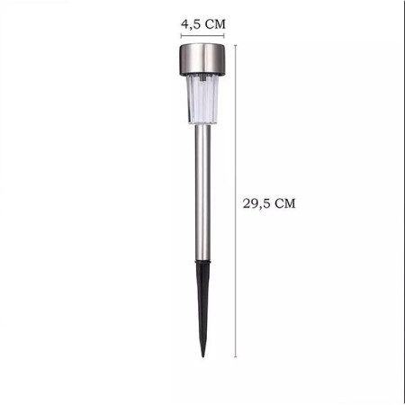 Lampă Solară LED pentru Grădină, Design Minimalist, Inox Rezistent, Iluminare Albă, 29 cm