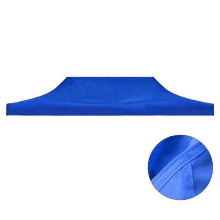 Prelată Acoperiș Cort Pavilion 4,3 x 2,9 m, Oxford 700D Cauciucat, Impermeabilă, Vârf Plat, Albastru – Doar Copertină