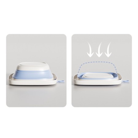 Cada Pliabila pentru Baie pentru Copii, Flippy, Cadita pentru Bebelusi, Model Patrat pentru Fundulet, Albastru, 32x27.5x3.7 cm, 4 L