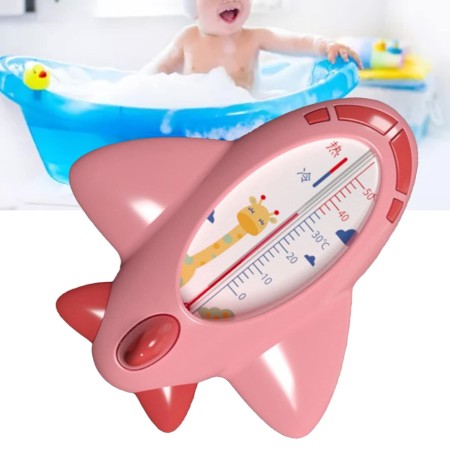Termometru pentru Baie, Flippy, Plutitor, Rezistent la apa, Multifunctional, Model Avion, 11x10x4 cm, Roz