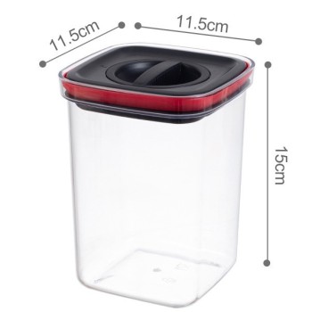 Cutie de Depozitare Alimente, Flippy, 1300 mL,  cu capac, Transparenta-neagra