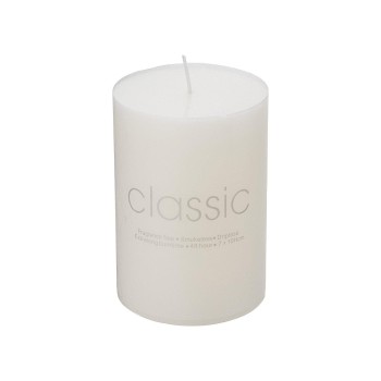 Lumanare Decorativa, Flippy, din Parafina, Cilindrica, Fara Fum si Fara Parfum, 7 x 10 cm, 300 g, Ardere 48h, Ivory Alb