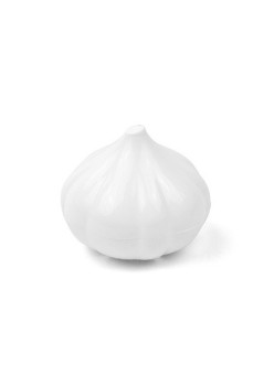 Cutie de depozitare si pastrare a alimentelor, Plastic, Flippy, Model Usturoi, 9x9x9 cm, Alba
