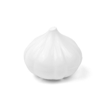 Cutie de depozitare si pastrare a alimentelor, Plastic, Flippy, Model Usturoi, 9x9x9 cm, Alba