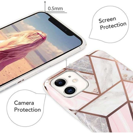 Husa protectie pentru Samsung S20 Ultra Soft IMD TPU Marble Geometric Alb