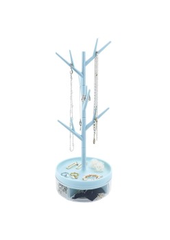 Cutie de Bijuterii, Flippy, Rotativa, cu Suport Tip Ramura, 36.5 x 14 cm, din ABS+PP, Albastru
