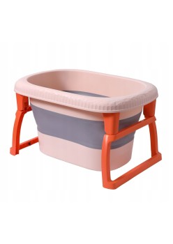 Cada Pliabila pentru Baie, Flippy, din PP+TPE, pentru Copii 0-6 Ani, cu Picioare, Suport de Sezut, Scurgere Etans, 80 x 52 x 42 cm, Portocaliu