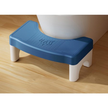 Scaunel WC, Flippy, Tratament Impotriva Hemoroizilor si Constipatiei, Scaun Inaltator WC Copii, Suport Picioare WC, Taburet Inaltator Pozitia Corecta Ghemuit Pe WC, Plastic Rezistent, 17x22x38 cm, Albastru