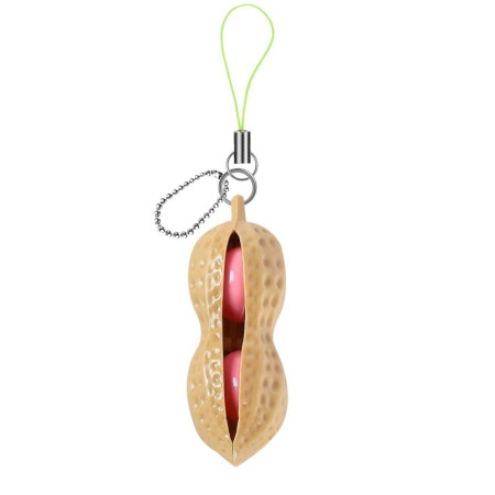 Breloc Antistres Peanut Fidget Toy – Jucarie Push Pop Portabila, Crem