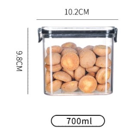Container Borcan pentru Alimente, Flippy, din Plastic, 1700 ml, Transparent