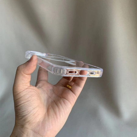 Husa MagSafe Silicone Acryl pentru iPhone 14 Pro Max, Flippy, ambalaj Blister Transparenta