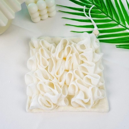 Prosop de Baie, Flippy, 2in1, cu Burete din Plasa, 17 x 17 cm, Bej