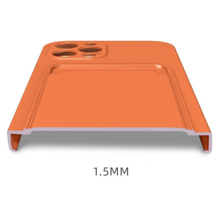 Husa protectie cu suport card compatibila cu Samsung A12 Portocaliu