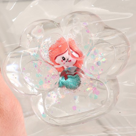 Jucarie Antistres Squishy, Flippy, Labuta de Pisica Pufoasa, cu Revenire Lenta, 7 x 6.5 cm, Model Printesa, Multicolor