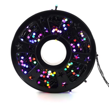 Instalatie de Craciun Liniara, 8 Jocuri de Lumini, Protectie anti-inghet, Fir Cupru, Controler, 50 m, 1 m Prelungitor 220V, 498 LED, Fir Negru, Multicolor
