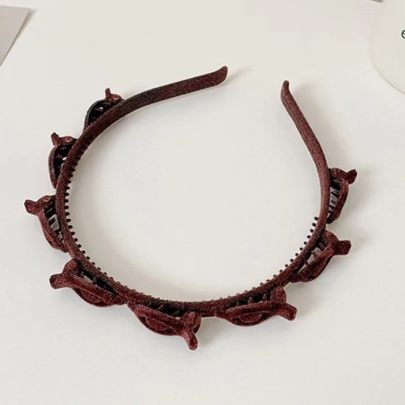 Banda de Par pentru Femei, Flippy, Agrafa Stil Coreean, Accesoriu pentru Par cu Textura MultiStrat, Coffee