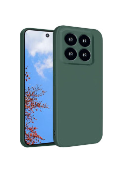 Husa de Protectie, Flippy, pentru Xiaomi 14, Liquid Silicone, cu Microfibra pe Interior, Protectie Antisoc, Compatibil Incarcare Wireless, Verde