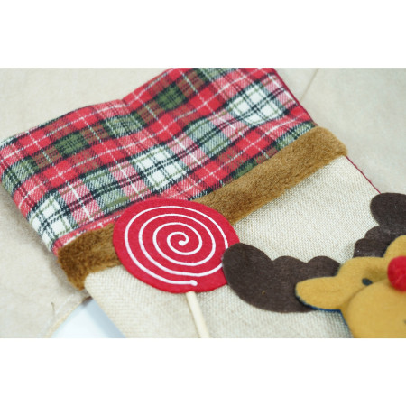 Ciorap Cadouri,Flippy,cu model ren,crem, marimea 20x40 cm, textil, interior