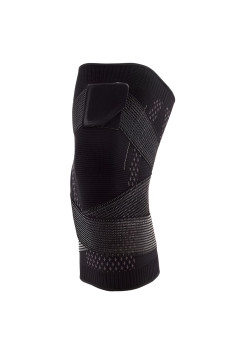Orteza Elastica pentru Genunchi, Flippy, Ajustabila cu Bretele Elastice, Banda pentru Compresie, Material Respirabil, Marime M, Culoare Negru