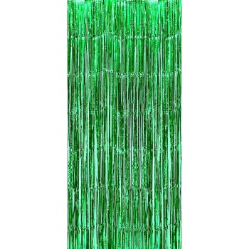 Perdea Franjurata, Flippy, Model Decor Petrecere, pentru Fundal de Poze, Amenajare Colorata a Petrecerii, Dimensiune 100x200 cm, Verde