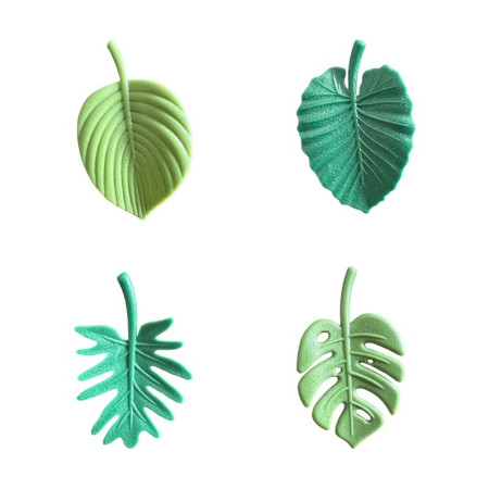 Set 4 Magneți Decorativi pentru Frigider, Design Natural cu Frunze, Fixare Puternică, Verde