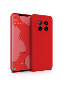 Husa de Protectie, Flippy, pentru Huawei Mate 50 Pro, Liquid Silicone, cu Microfibra pe Interior, Protectie Antisoc, Compatibil Incarcare Wireless, Rosu