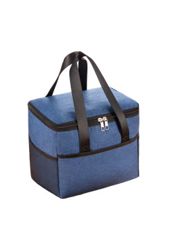 Geanta Termica Flippy pentru Pranz, Compartimente Telefon si Tacamuri, Multifunctionala, Impermeabila, 24x18x21 cm, Albastru