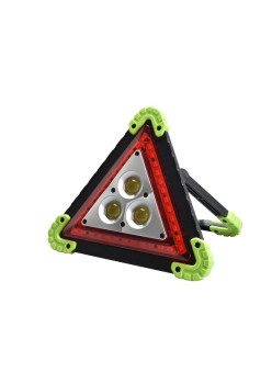 Triunghi Multifunctional de Avertizare, Flippy, Lanterna LED, Impermeabil IP65, 800 lm, 2 x AA, Functie Incarcare Telefon, USB si Micro USB, COB, Verde