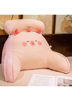 Perna Spatar pentru Pat, 60 x 40 cm, din Latex, Multifunctionala, Model Capybara cu Mar in Cap, Roz