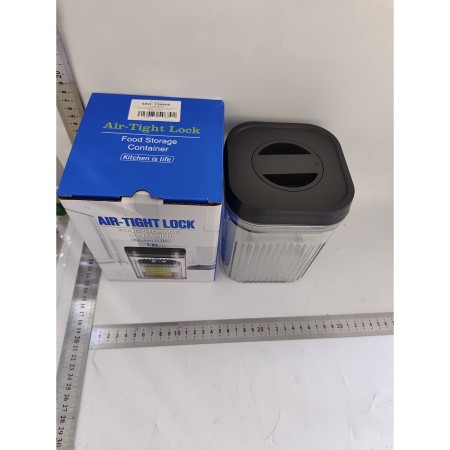 Cutie de Depozitare Alimente, Flippy, tip Container, 1.3L, Recipiente pentru Cereale in Bucatarie,  Transparente cu Capac Negru