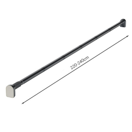 Bara Telescopica Multifunctionala, Flippy, din Otel Inoxidabil si ABS, Utilizare Universala, Extensie 220 - 240 cm, Fara Perforare Perete, Gri